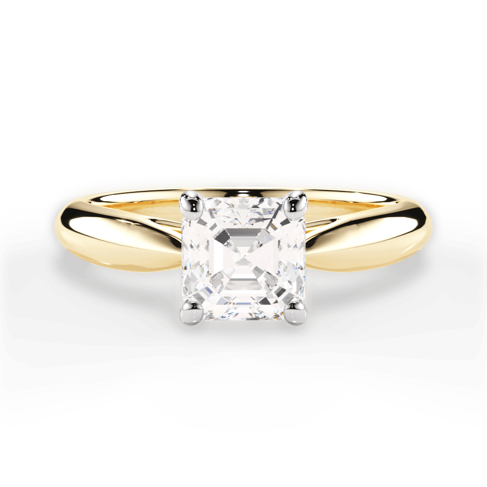 Amy Asscher Cut Lab Grown Diamond 18Kt Yellow Gold Engagement Ring