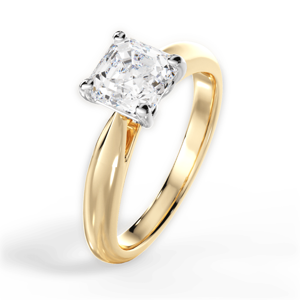 Amy Asscher Cut Lab Grown Diamond 18Kt Yellow Gold Engagement Ring - View 4