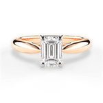 Amy Emerald Cut Lab Grown Diamond 18Kt Rose Gold Engagement Ring