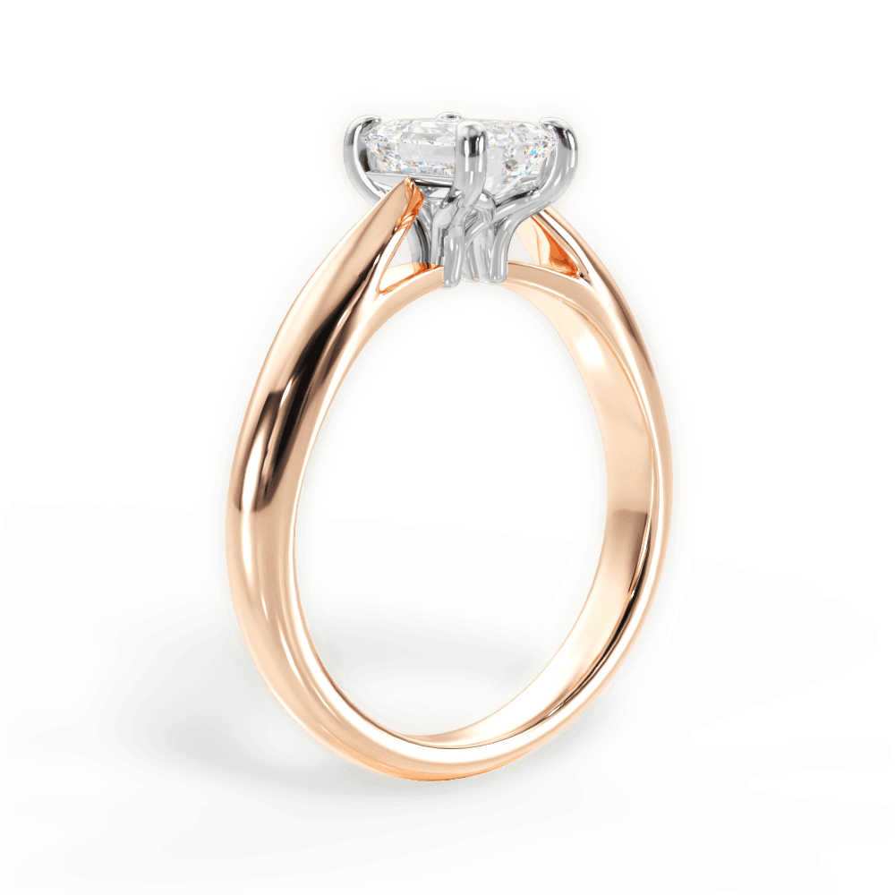 Amy Emerald Cut Lab Grown Diamond 18Kt Rose Gold Engagement Ring - View 2
