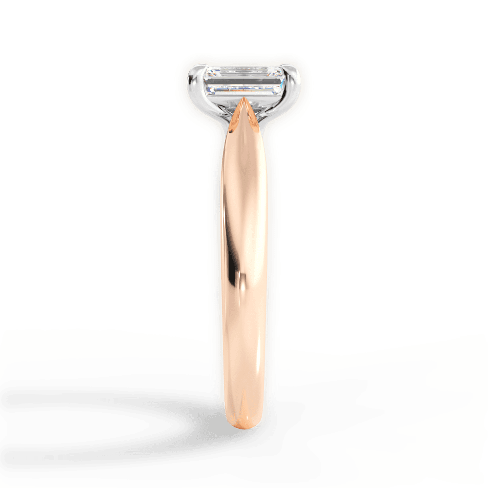 Amy Emerald Cut Lab Grown Diamond 18Kt Rose Gold Engagement Ring - View 3