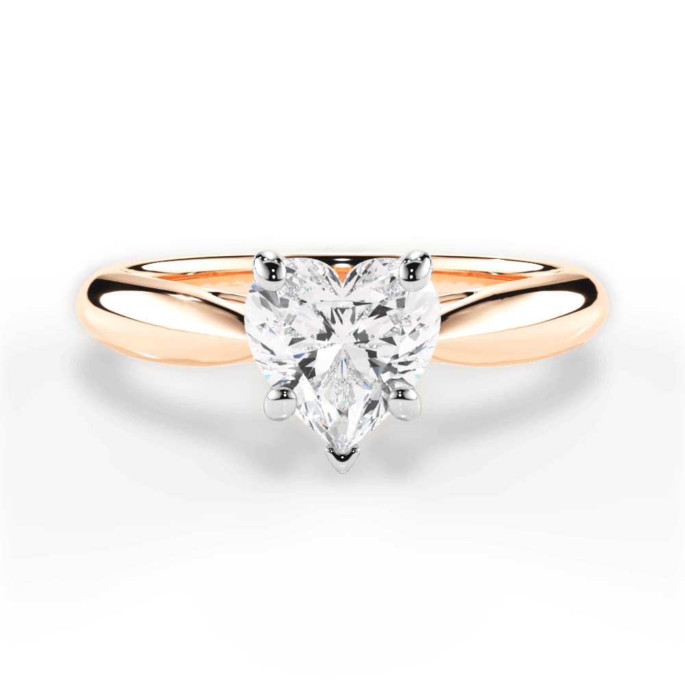 Amy Heart Cut Lab Grown Diamond 18Kt Rose Gold Engagement Ring