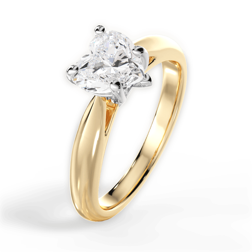 Amy Heart Cut Lab Grown Diamond 18Kt Yellow Gold Engagement Ring - View 4