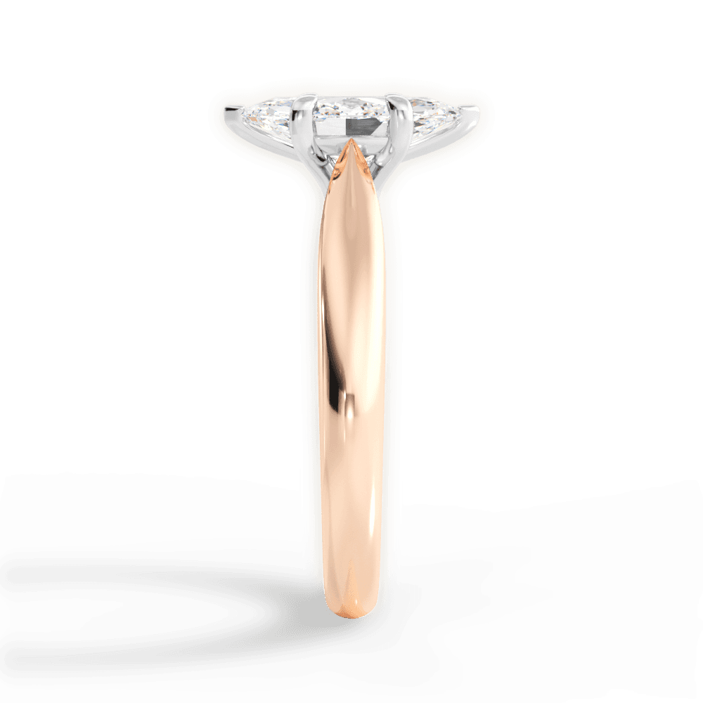 Amy Marquise Cut Lab Grown Diamond 18Kt Rose Gold Engagement Ring - View 4