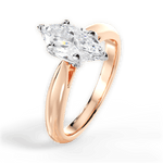 Amy Marquise Cut Lab Grown Diamond 18Kt Rose Gold Engagement Ring - View 3