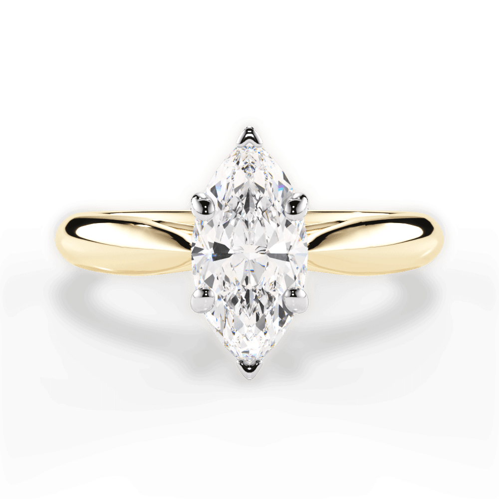 Amy Marquise Cut Lab Grown Diamond 18Kt Yellow Gold Engagement Ring