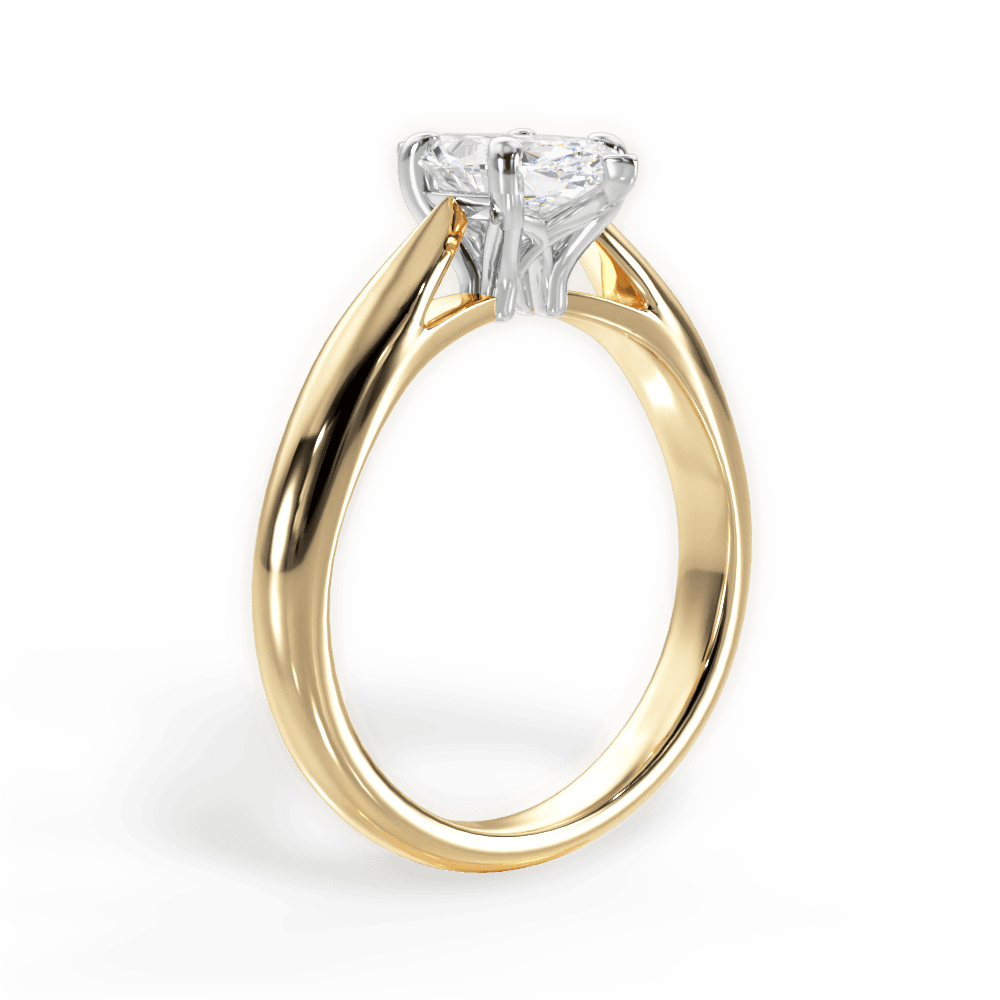 Amy Marquise Cut Lab Grown Diamond 18Kt Yellow Gold Engagement Ring - View 3