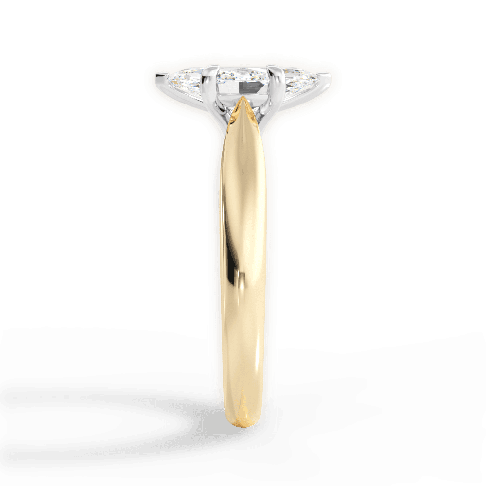 Amy Marquise Cut Lab Grown Diamond 18Kt Yellow Gold Engagement Ring - View 4