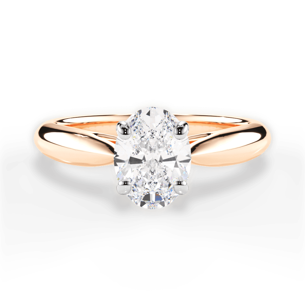 Amy Oval Cut Lab Grown Diamond 18Kt Rose Gold Engagement Ring