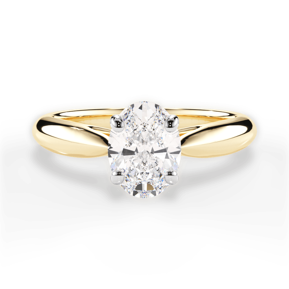 Amy Oval Cut Lab Grown Diamond 18Kt Yellow Gold Engagement Ring