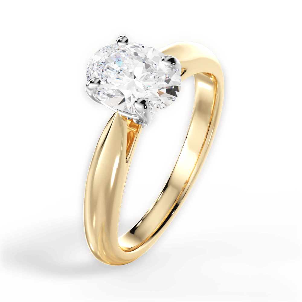 Amy Oval Cut Lab Grown Diamond 18Kt Yellow Gold Engagement Ring - View 2