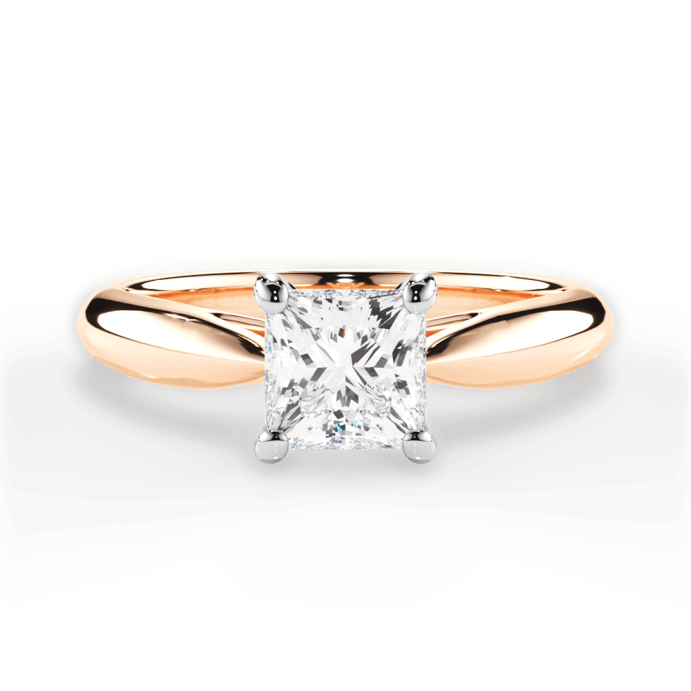 Amy Princess Cut Lab Grown Diamond 18Kt Rose Gold Engagement Ring