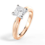 Amy Princess Cut Lab Grown Diamond 18Kt Rose Gold Engagement Ring - View 4