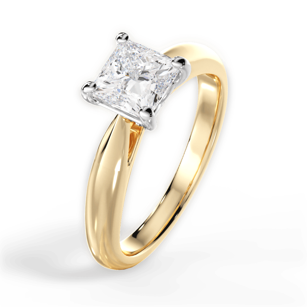 Amy Princess Cut Lab Grown Diamond 18Kt Yellow Gold Engagement Ring - View 3