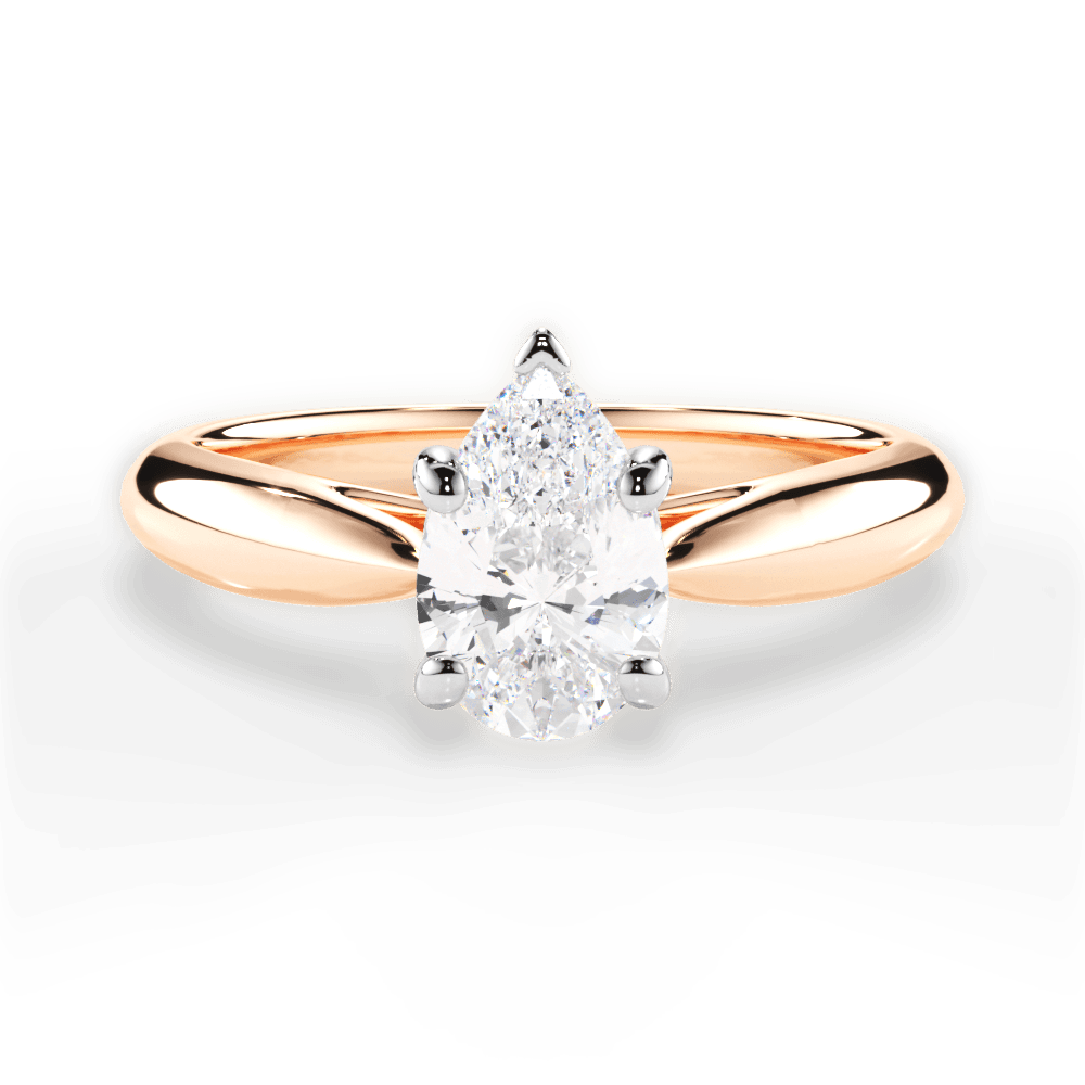 Amy Pear Cut Lab Grown Diamond 18Kt Rose Gold Engagement Ring