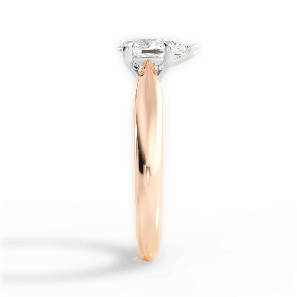 Amy Pear Cut Lab Grown Diamond 18Kt Rose Gold Engagement Ring - View 2