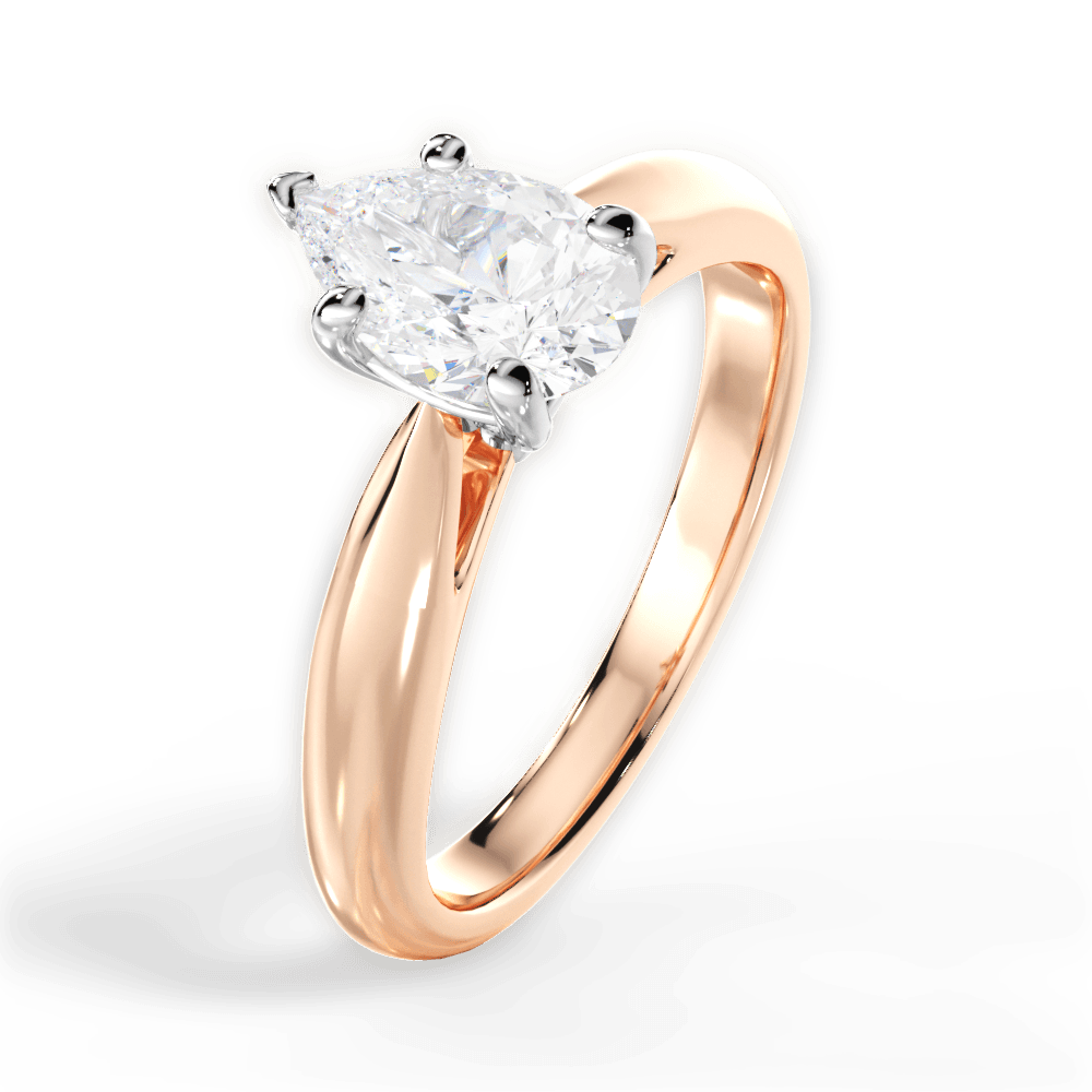 Amy Pear Cut Lab Grown Diamond 18Kt Rose Gold Engagement Ring - View 4