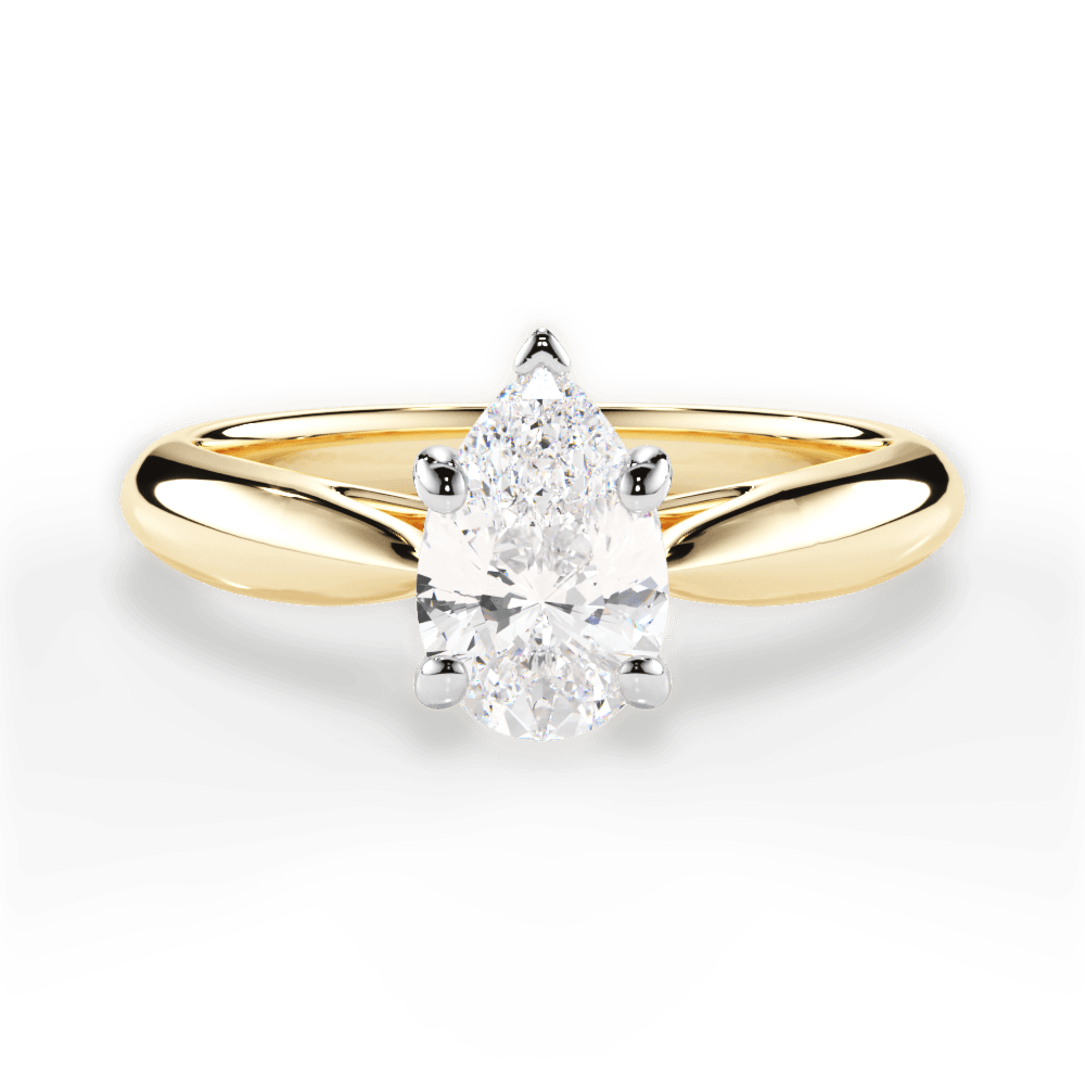 Amy Pear Cut Lab Grown Diamond 18Kt Yellow Gold Engagement Ring