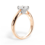 Amy Radiant Cut Lab Grown Diamond 18Kt Rose Gold Engagement Ring - View 3