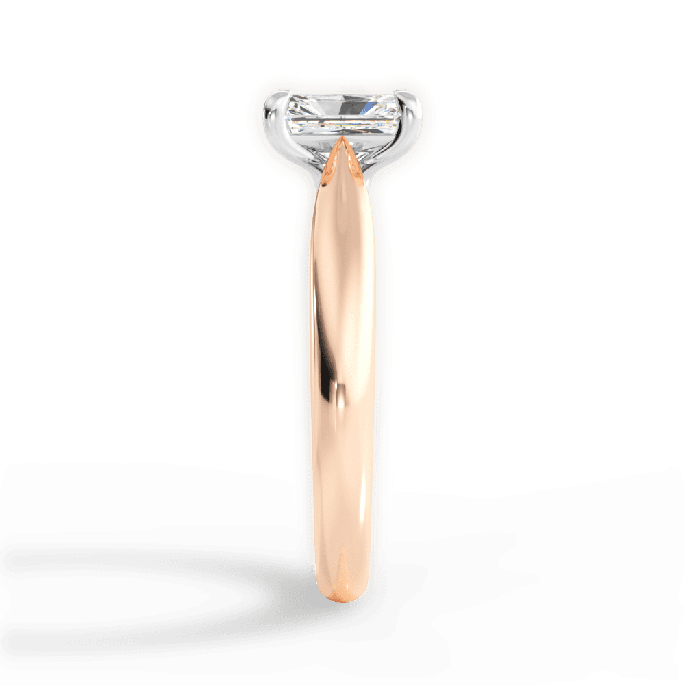 Amy Radiant Cut Lab Grown Diamond 18Kt Rose Gold Engagement Ring - View 4