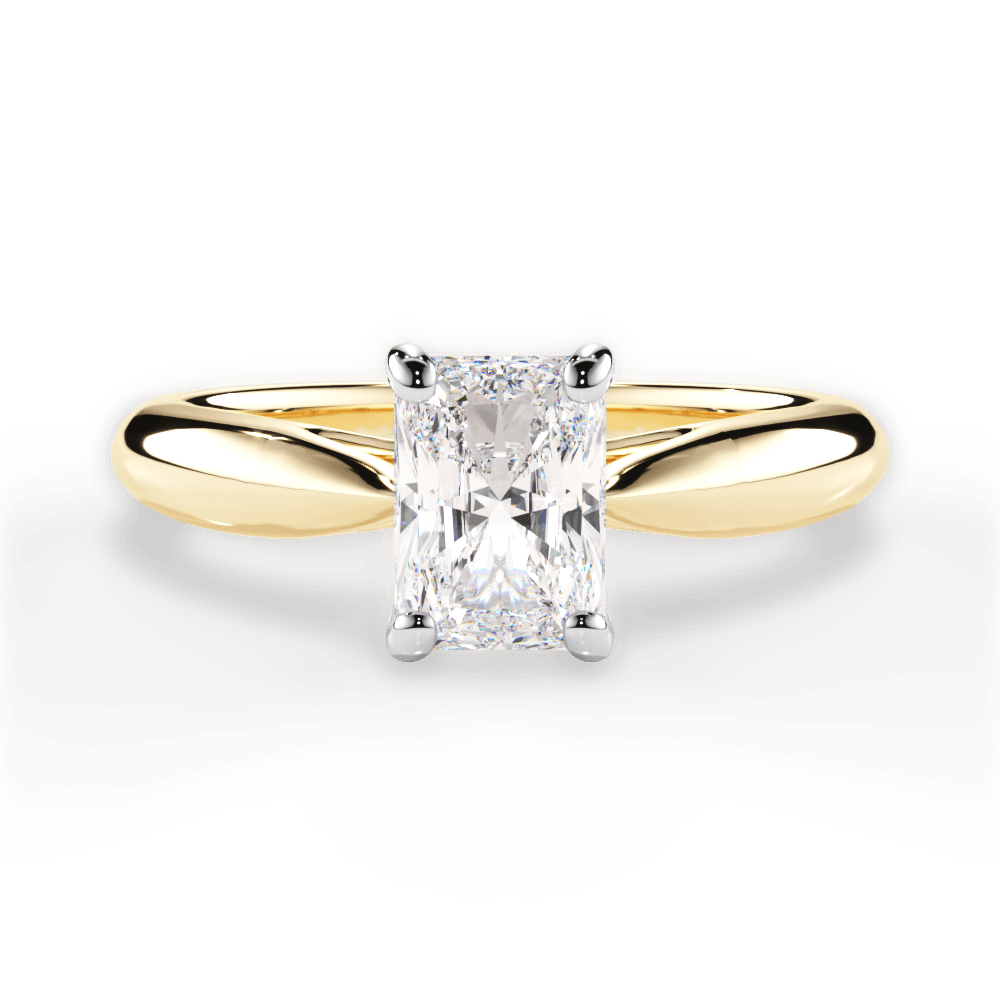 Amy Radiant Cut Lab Grown Diamond 18Kt Yellow Gold Engagement Ring