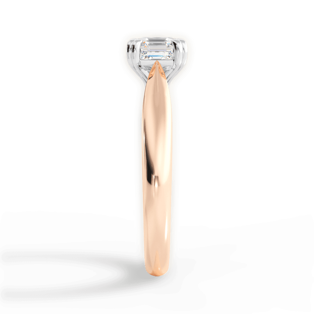 Camila Asscher Cut Lab Grown Diamond 18Kt Rose Gold Engagement Ring - View 3