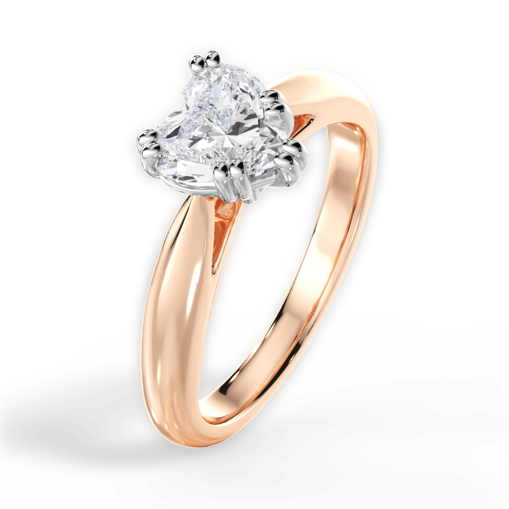 Camila Heart Cut Lab Grown Diamond 18Kt Rose Gold Engagement Ring - View 4