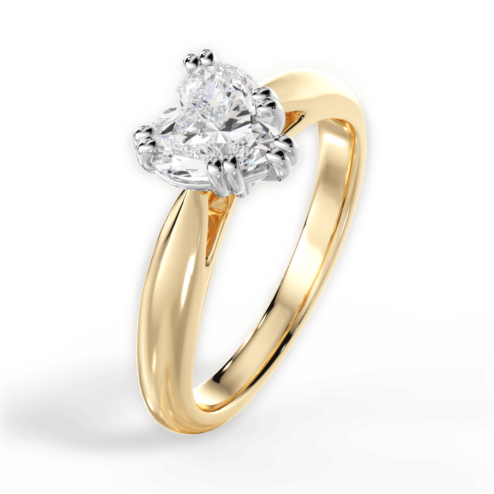 Camila Heart Cut Lab Grown Diamond 18Kt Yellow Gold Engagement Ring - View 3
