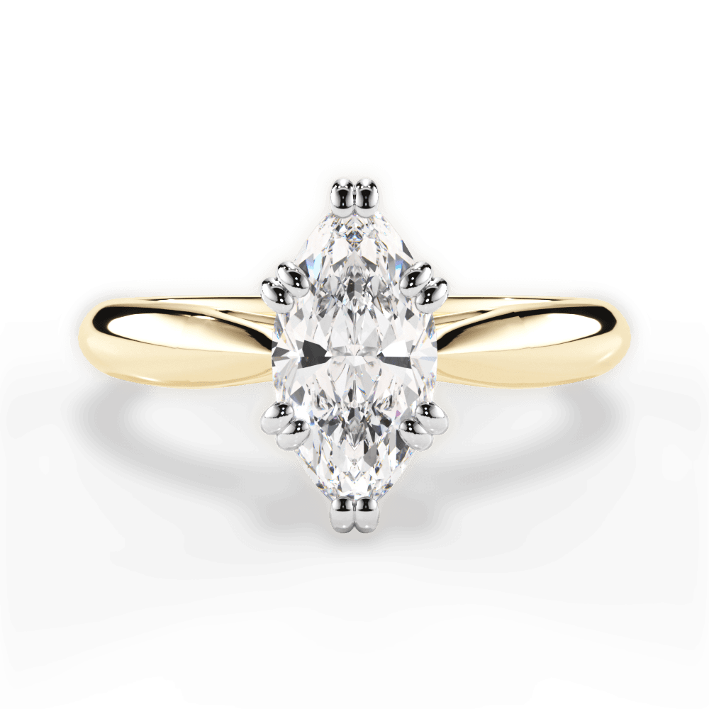Camila Marquise Cut Lab Grown Diamond 18Kt Yellow Gold Engagement Ring