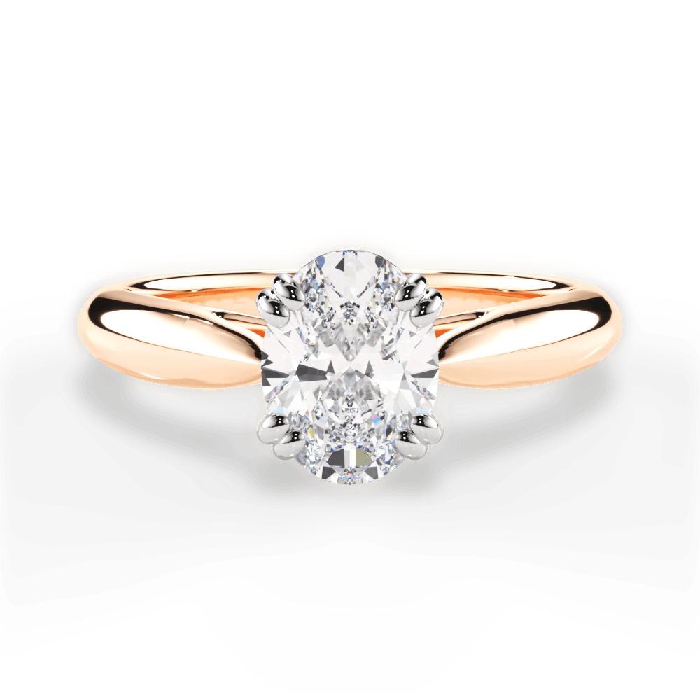 Camila Oval Cut Lab Grown Diamond 18Kt Rose Gold Engagement Ring