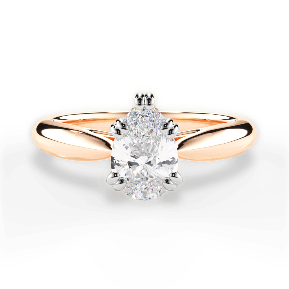 Camila Pear Cut Lab Grown Diamond 18Kt Rose Gold Engagement Ring