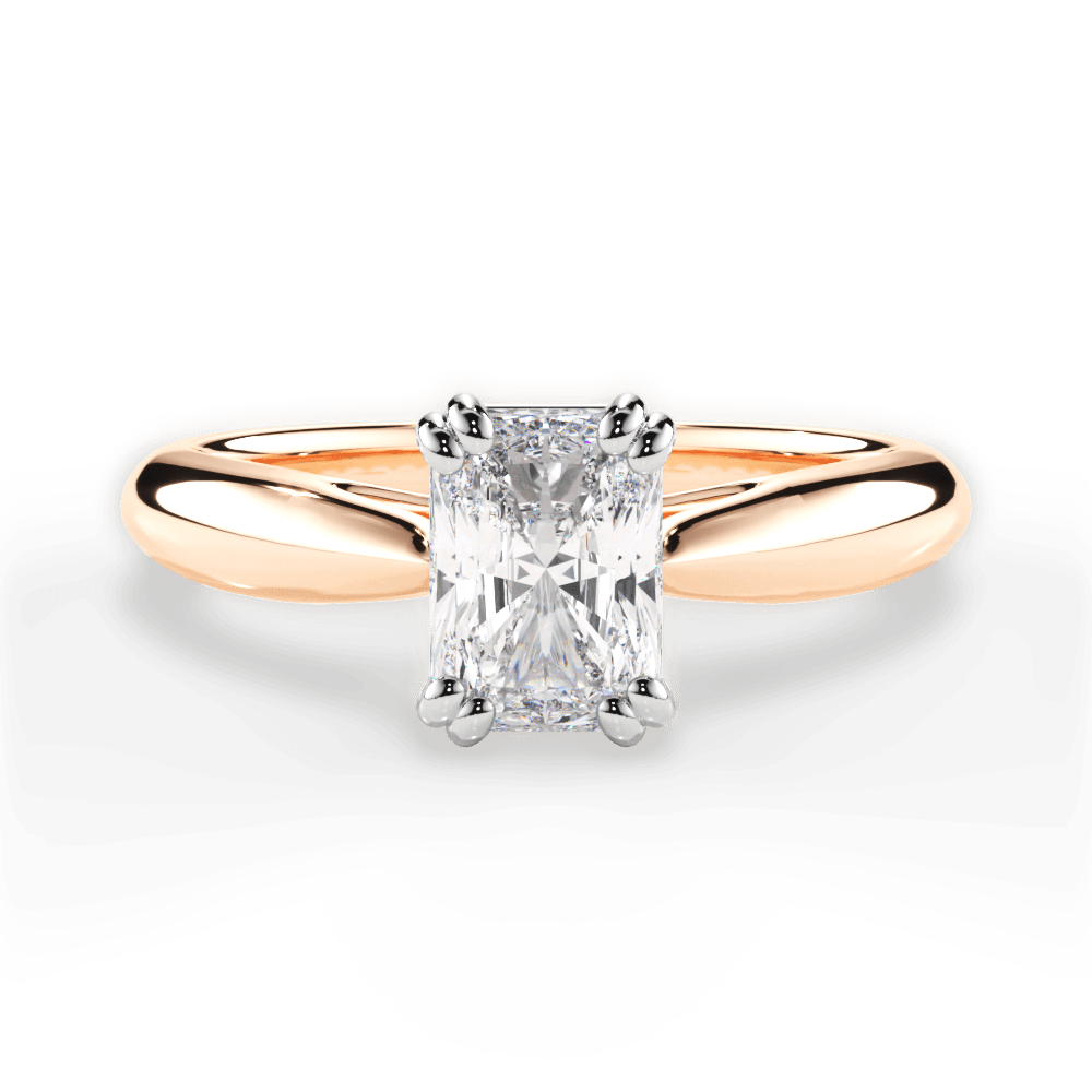 Camila Radiant Cut Lab Grown Diamond 18Kt Rose Gold Engagement Ring