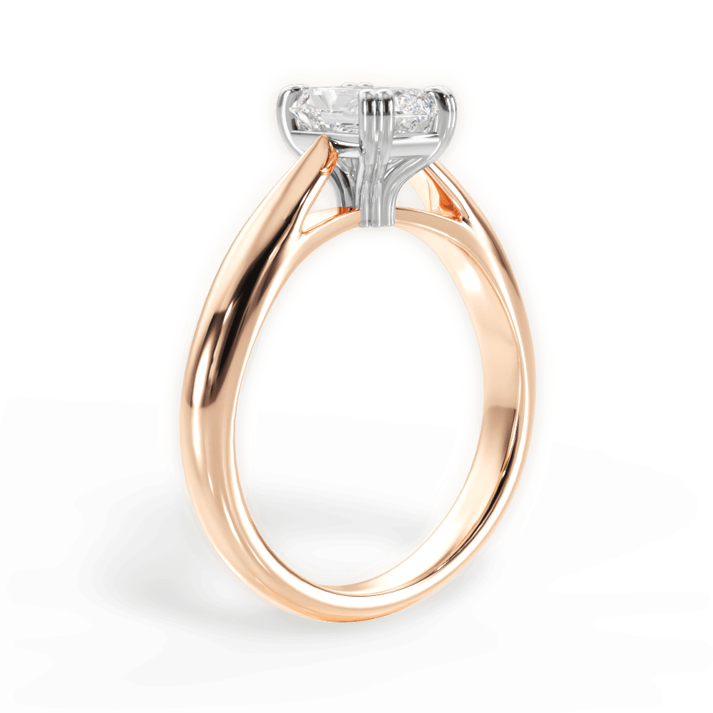 Camila Radiant Cut Lab Grown Diamond 18Kt Rose Gold Engagement Ring - View 4