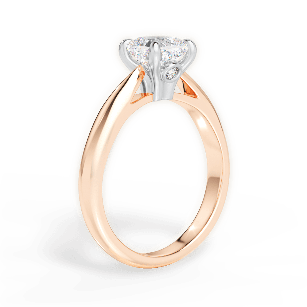 Beverly Cushion Cut Lab Grown Diamond 18Kt Rose Gold Engagement Ring - View 2