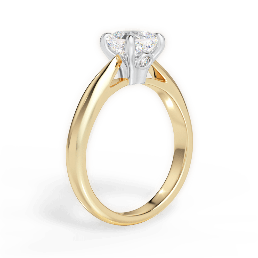 Beverly Cushion Cut Lab Grown Diamond 18Kt Yellow Gold Engagement Ring - View 3