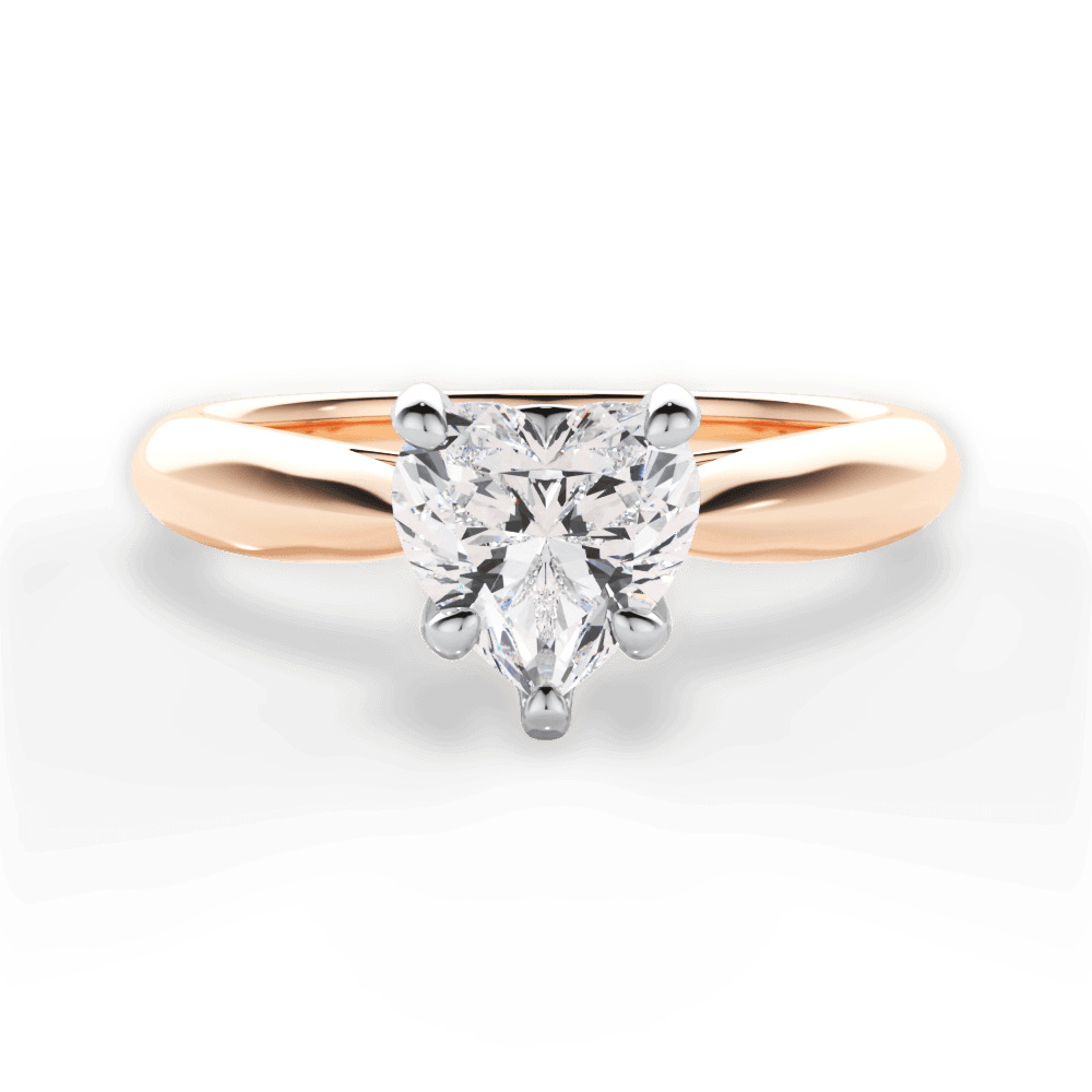 Beverly Heart Cut Lab Grown Diamond 18Kt Rose Gold Engagement Ring