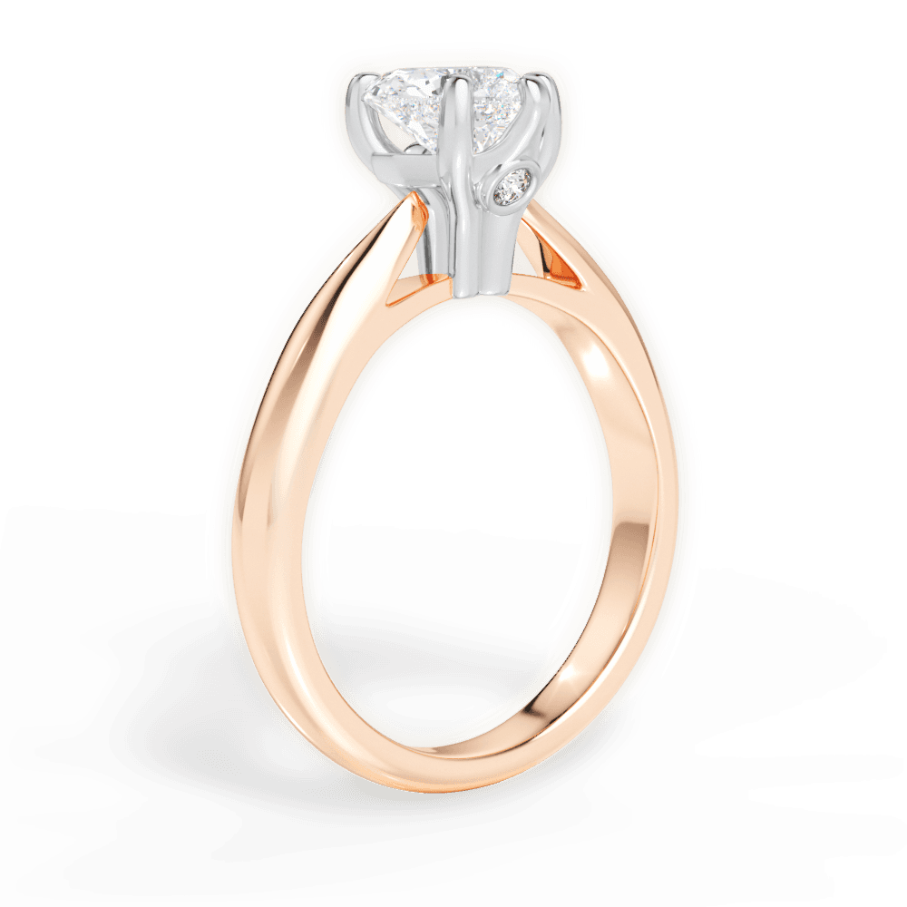 Beverly Heart Cut Lab Grown Diamond 18Kt Rose Gold Engagement Ring - View 2