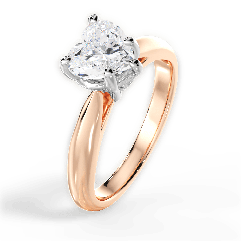 Beverly Heart Cut Lab Grown Diamond 18Kt Rose Gold Engagement Ring - View 3