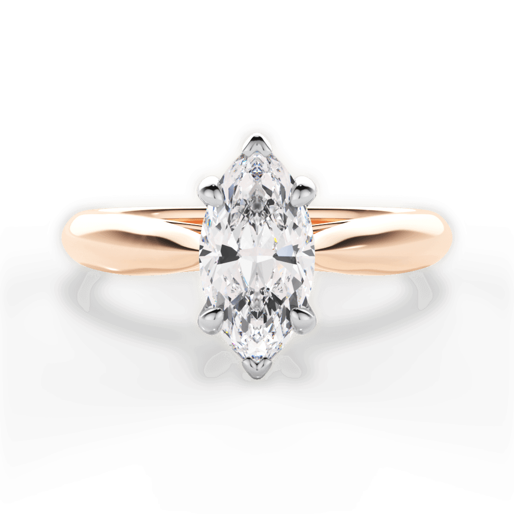 Beverly Marquise Cut Lab Grown Diamond 18Kt Rose Gold Engagement Ring