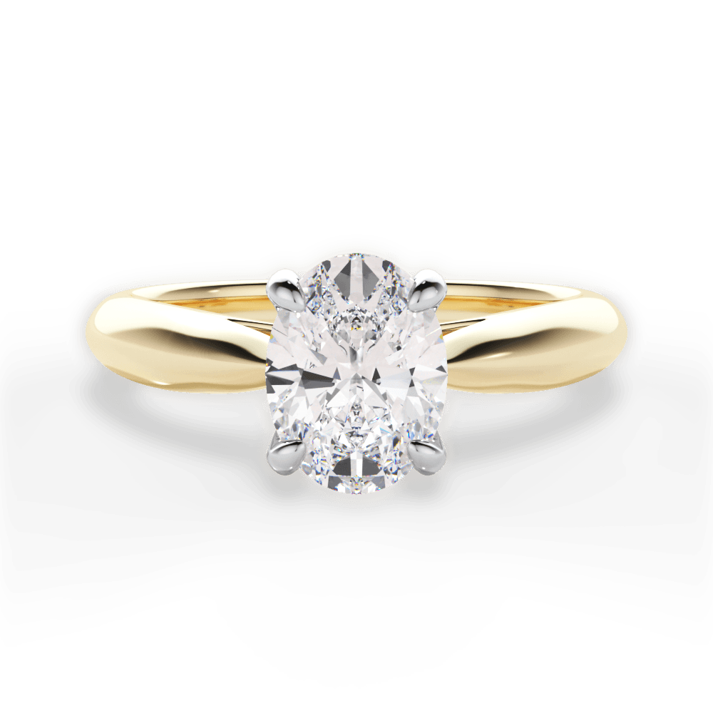 Beverly Oval Cut Lab Grown Diamond 18Kt Yellow Gold Engagement Ring