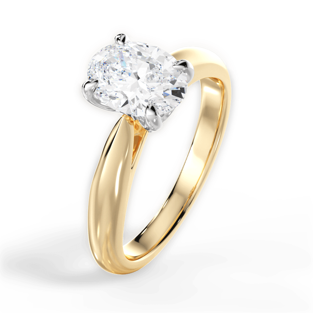 Beverly Oval Cut Lab Grown Diamond 18Kt Yellow Gold Engagement Ring - View 4