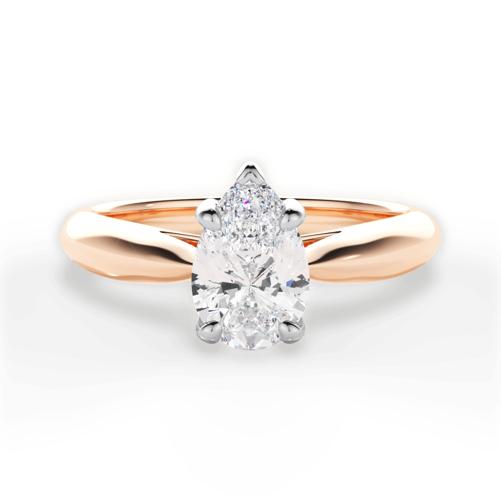 Beverly Pear Cut Lab Grown Diamond 18Kt Rose Gold Engagement Ring