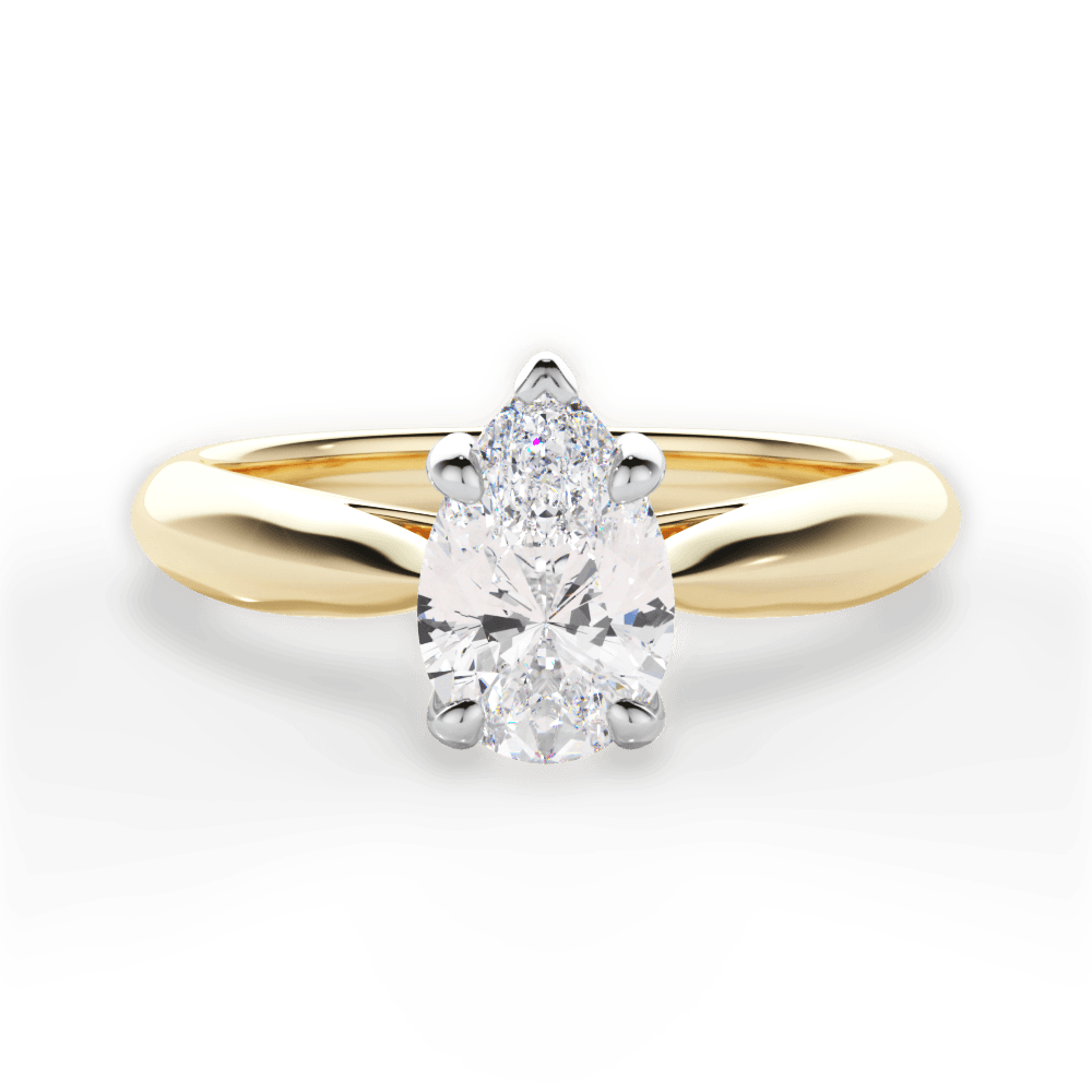 Beverly Pear Cut Lab Grown Diamond 18Kt Yellow Gold Engagement Ring