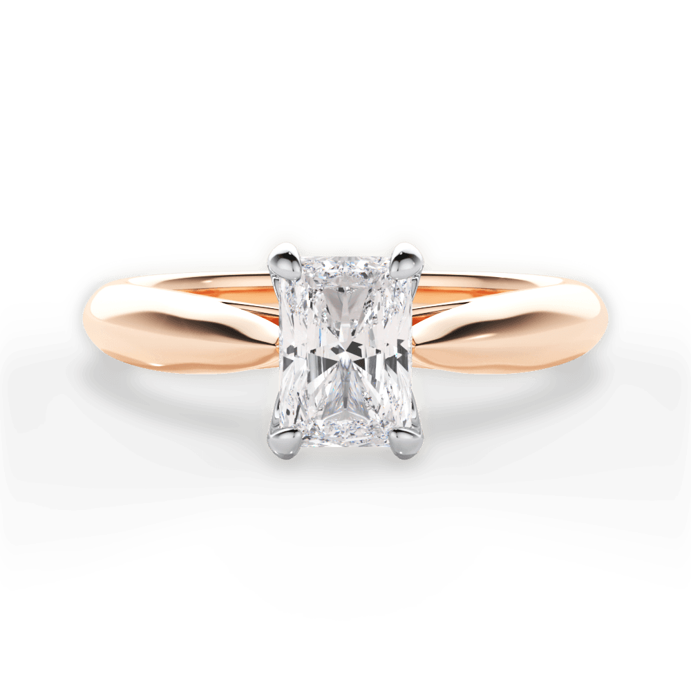 Beverly Radiant Cut Lab Grown Diamond 18Kt Rose Gold Engagement Ring