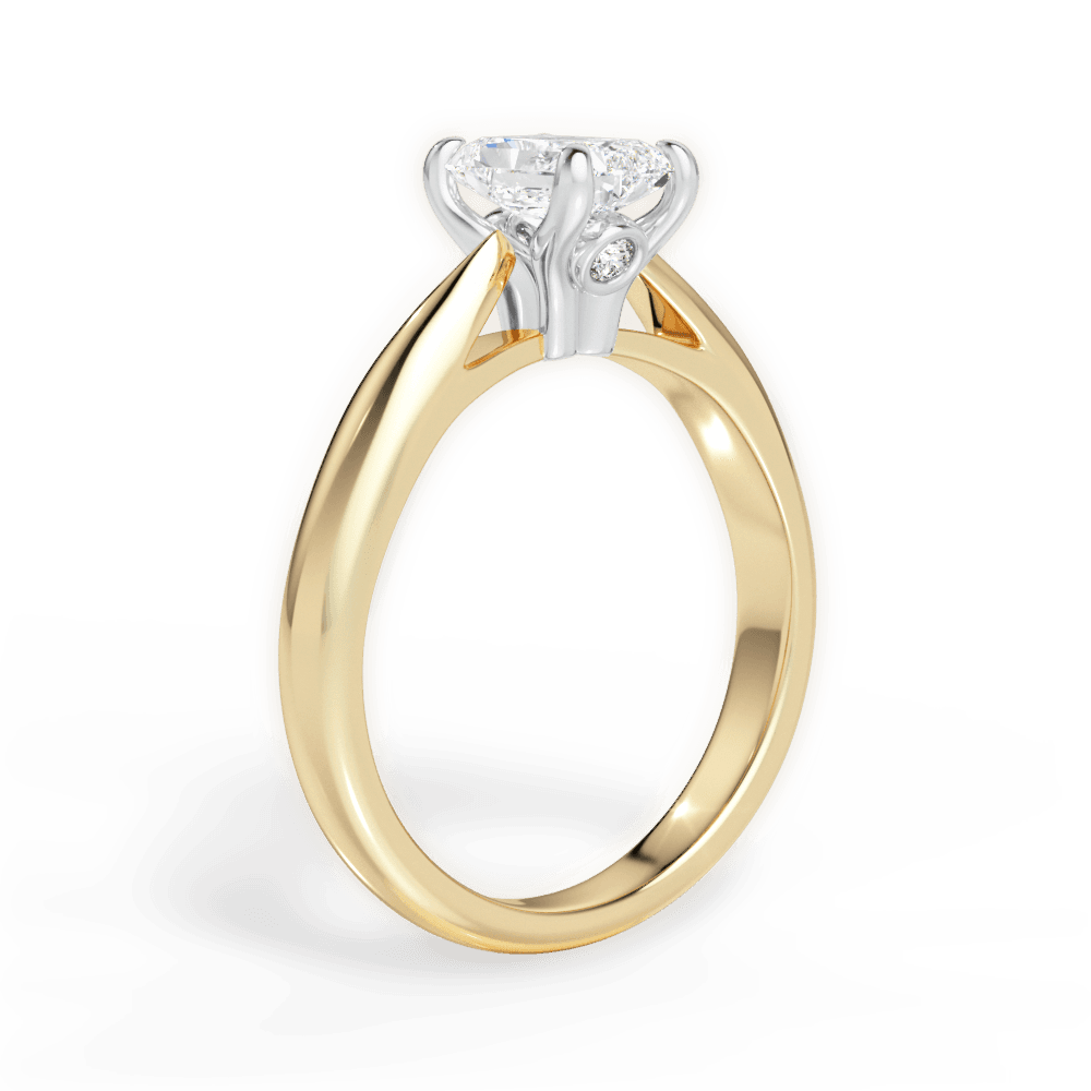 Beverly Radiant Cut Lab Grown Diamond 18Kt Yellow Gold Engagement Ring - View 2