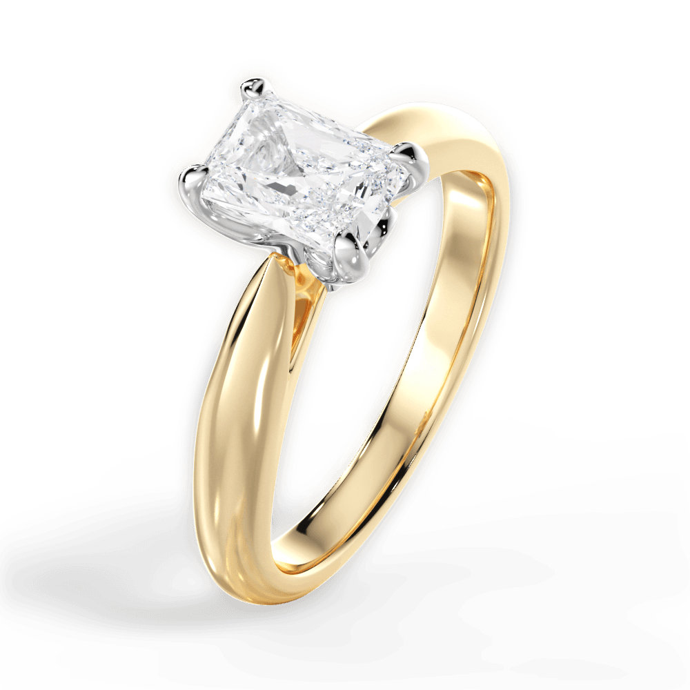 Beverly Radiant Cut Lab Grown Diamond 18Kt Yellow Gold Engagement Ring - View 4