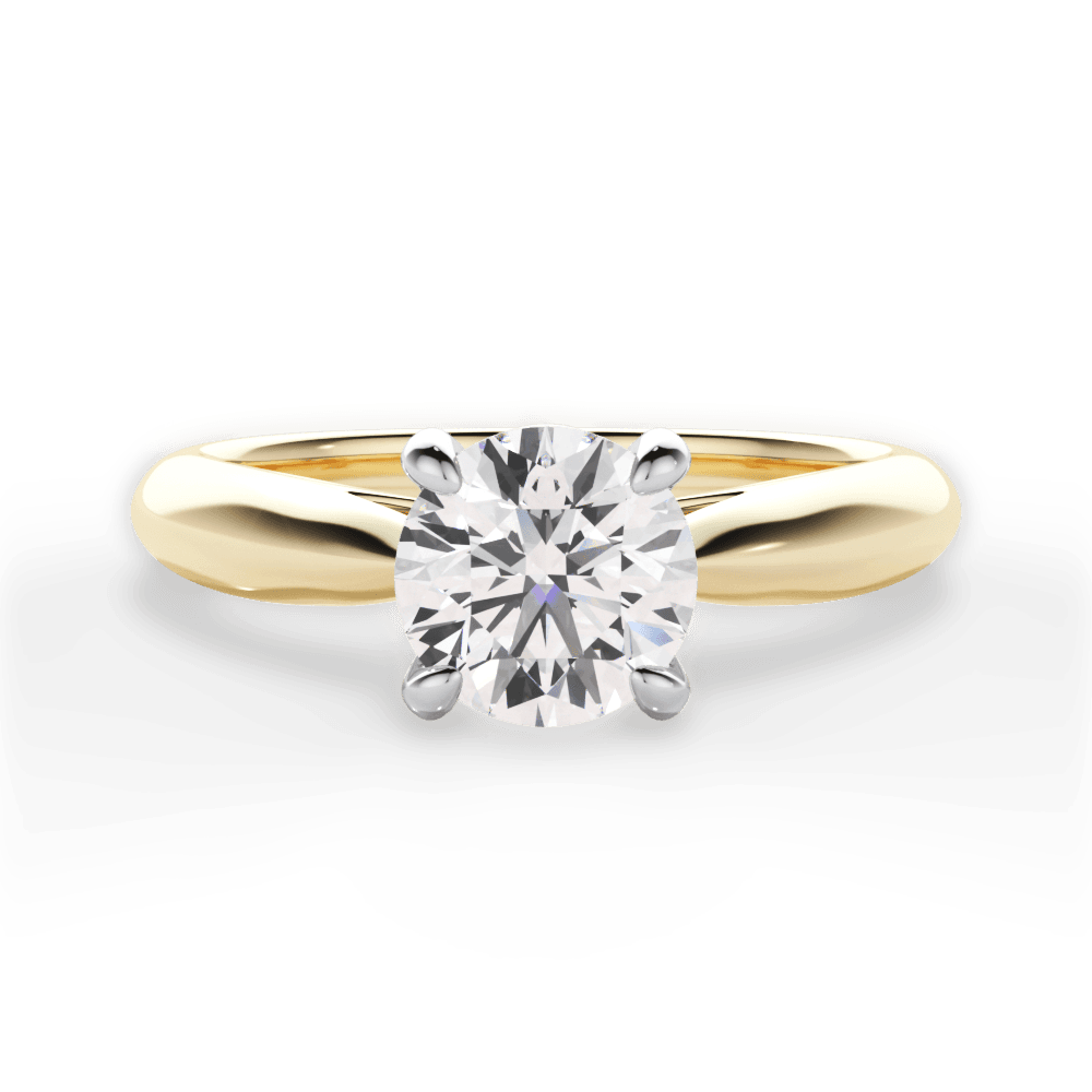 Beverly Round Cut Lab Grown Diamond 18Kt Yellow Gold Engagement Ring