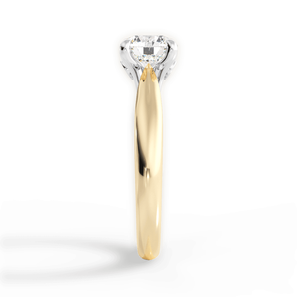 Beverly Round Cut Lab Grown Diamond 18Kt Yellow Gold Engagement Ring - View 4