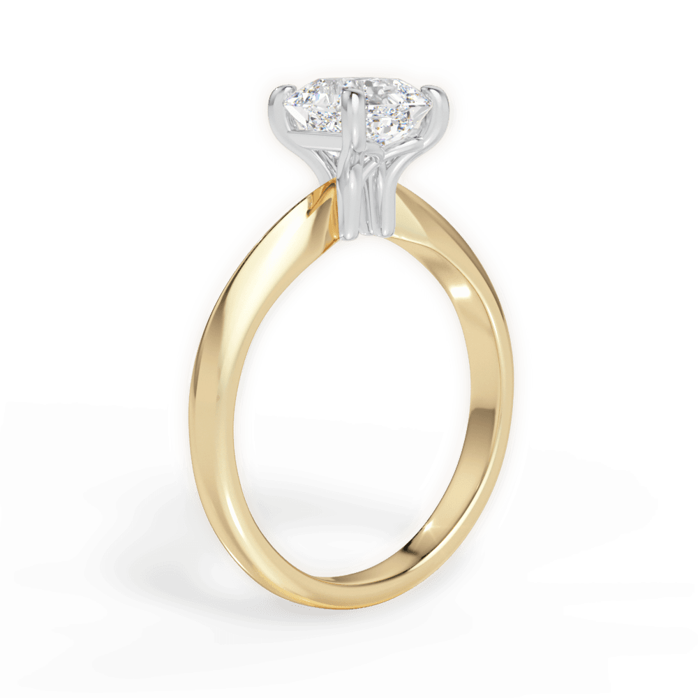 Aria Asscher Cut Lab Grown Diamond 18Kt Yellow Gold Engagement Ring - View 2
