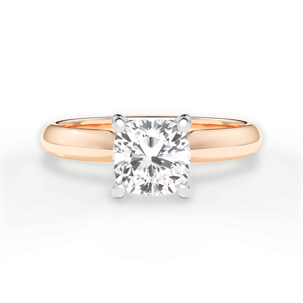Aria Cushion Cut Lab Grown Diamond 18Kt Rose Gold Engagement Ring